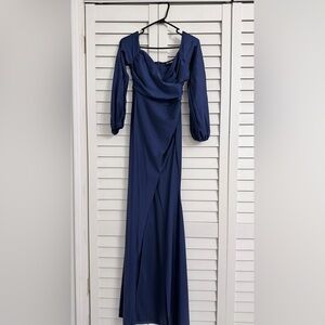 Fashion Nova Navy Long Sleeve Dress